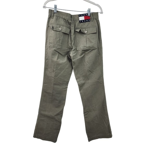 Vintage 90's Y2K Tommy Hilfiger Tommy Jeans Straight Bootcut Green Size 7 - Picture 1 of 10